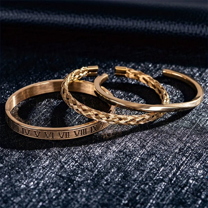 CAVARI ROMAN TRIPLE BRACELET SET