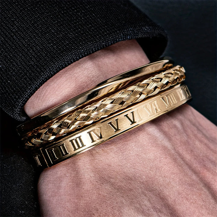 CAVARI ROMAN TRIPLE BRACELET SET