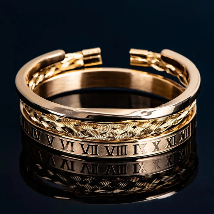 CAVARI ROMAN TRIPLE BRACELET SET